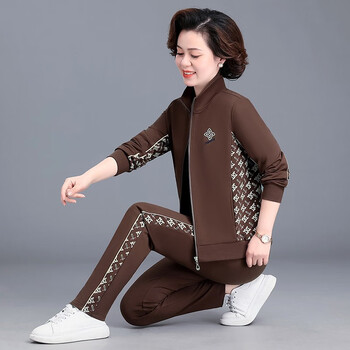 jetlps妈妈春装运动服套装洋气中老年女春秋装外套大码中年妇女老人