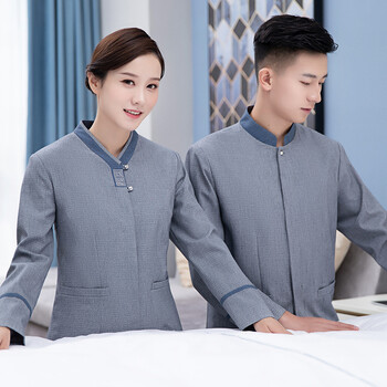 姬帝茫售楼处保洁长袖服秋冬装男女酒店客房服务员保洁工作服物业保洁