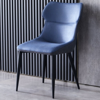 景彩 椅子北欧餐椅靠背椅酒店椅咖啡厅休闲椅餐桌椅洽谈接待椅 CY821蓝色科技布