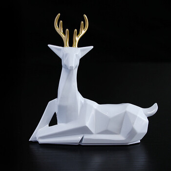 一路平安摆件一鹿平安车载个性创意汽车用品车内饰品摆件 金色鹿角