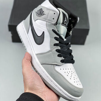 ajmid乔一代中帮经典复古文化休闲运动篮球鞋男鞋女鞋灰 灰白色_难笨