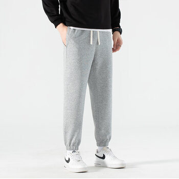 征适361加绒加厚超绒纯棉休闲裤男士年春秋冬季运动裤春秋款灰色m