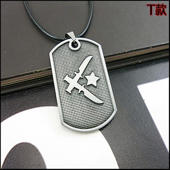 csgo项链钥匙扣cs金属兵牌狗牌吊牌反恐精英阵营标志游 t款 标配45 5