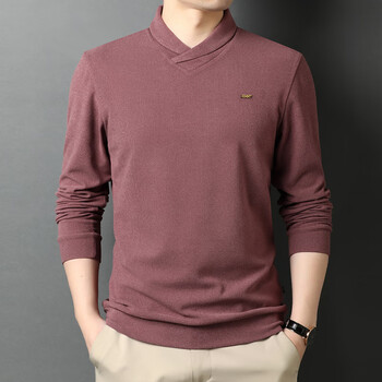 步森秋季男士中半高领长袖纯色打底衫双面绒秋衣春秋款男装上衣服