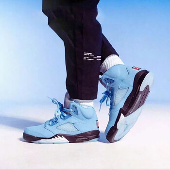 耐克nikeair jordan 5 aj5北卡蓝unc复古潮流休闲运动高帮篮 dv1310-1