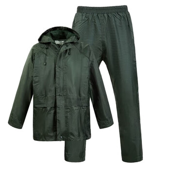 雪峰狐 07雨衣 分体橄榄绿军迷抢险救灾外卖员雨衣户外套装  直口袋