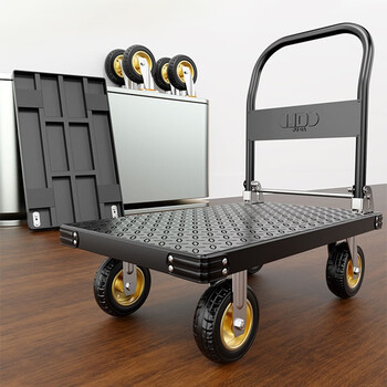 巨达钢板平板车拉货小推车手推车折叠拉货车手拉车搬运车小拖车小拉车