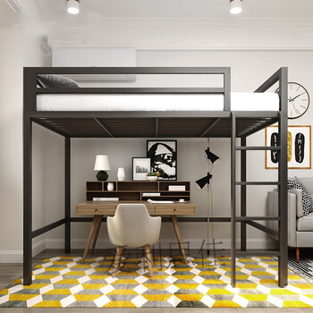高架床宿舍上床下桌铁架床成人楼阁床单上层双人床铁床其他尺寸定做不