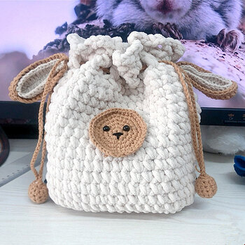 自制 手织送毛线包包手工编织钩针单肩包手提包水桶送男女友礼物 bt米