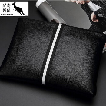 酷奇袋鼠男手包新款潮手拿包信封包男手提男士包包手抓皮包大容量款式