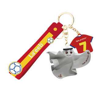 拉伊卜钥匙扣2022卡塔尔世界杯周边纪念品 吉祥物足球 3d 西班牙【图