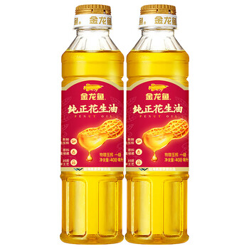 金龙鱼纯正花生油小瓶油食用家用宿舍用压榨一级花生油炒菜油800ml