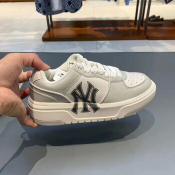 mlb旗舰店官网男女同款韩国mlb鞋子男女情侣运动学长鞋ny大标复古板鞋