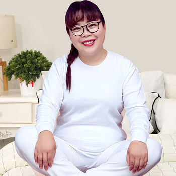 200斤少女薄款大号保暖内 白色 白低领>居家服女子性感胖次秋冬天洋气