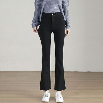来日方长喇叭裤女今年流行的新款小个子春季150矮八分裤女微喇裤2024