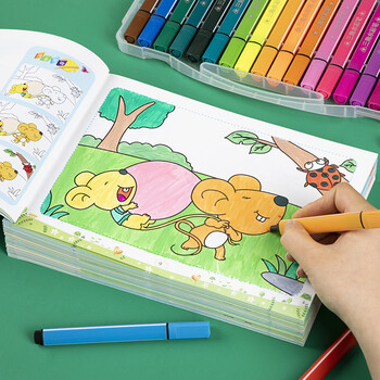 宝宝涂色书水彩笔画画本儿童涂色画本236岁涂色绘本幼儿园涂鸦填色