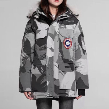 现代大鹅【品牌授权】大鹅羽绒服男女加拿大风中长情侣款长外套防风