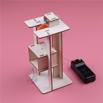 制作小发明玩具儿童拼插模型科学小实验套装马达玩具diy儿 电梯升降机