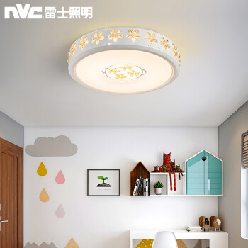雷士照明（NVC）LED吸顶灯 卧室灯 田园清新浪漫温馨简约灯具三色分控24瓦