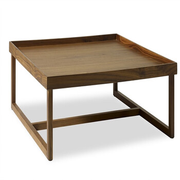 缦宛木 品牌的现代黑胡桃木色方形创意桌子北欧家具 格瑞斯茶几cj008a