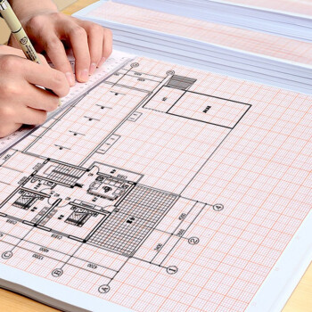 工程繪圖建築設計硫酸紙畫圖手繪製圖紙a1a2a3a4紅色格子米格紙通達興