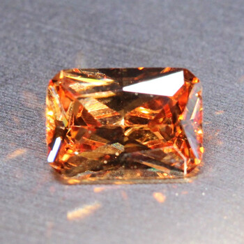 展缘香槟金色锆石裸石瑞士钻长方形车花切面彩色气质戒指项链耳钉镶长