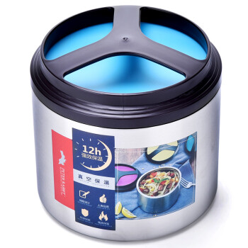 比得兔（Peter Rabbit）真空不锈钢保温饭盒 便携保温桶便当饭盒食物壶提锅 1L 蓝色 PR-T729-2