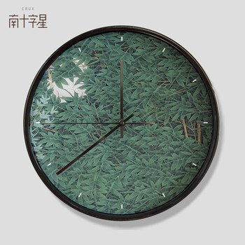 南十字星 13英寸时尚挂钟客厅办公静音时钟挂表简约创意石英钟表 国风系列 国风D 13英寸(黑色)