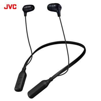 杰伟世（JVC）HA-FX37BT 颈挂式蓝牙耳机 立体声运动耳麦 超酷时尚便携出街无线耳机  黑色