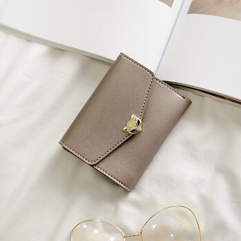 日韩版简约百搭个性小钱包女士短款2折钱包 2017新款狐狸头迷你包