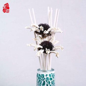 包邮典雅马赛克瓶熏香礼盒 干花藤条无火香薰120ml精油套装 创意礼品 绿色瓶-马鞭草&无花果
