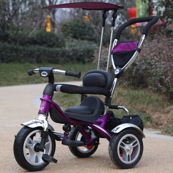 婴幼儿童三轮车宝宝脚踏自行车婴儿手推车 5288紫色【图片 价格 品牌