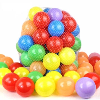 曼影宝宝海洋球波波球塑料玩具儿童游戏屋彩色球池组合加厚多彩7cm