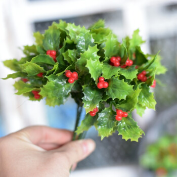 鋸齒草小紅果 假花綠植牆仿真植物家居擺件裝飾花藝店面家居裝飾禮品