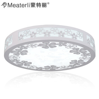 蒙特丽 客厅卧室灯书房餐厅过道省电王LED吸顶灯 MY-樱花(圆）简约田园木艺灯具(B) 30CM LED正白光12W