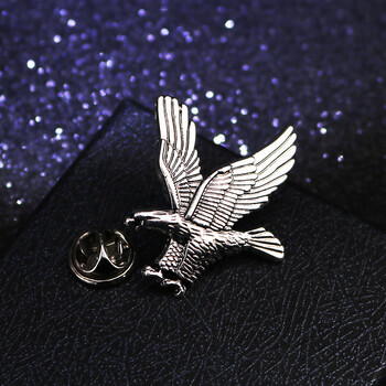 欧美个性金属老鹰胸针 胸花男士西装别针 鹰头胸章勋章刺马扣配饰