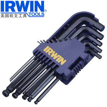 IRWIN 美国欧文 L型公英制加长平头/球头内六角扳手套装 英制球头加长内六角扳手13件套（停产）