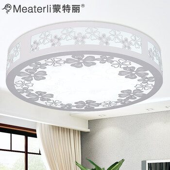 蒙特丽 客厅卧室灯书房餐厅过道省电王LED吸顶灯 MY-樱花(圆）简约田园木艺灯具(B) 30CM LED正白光12W