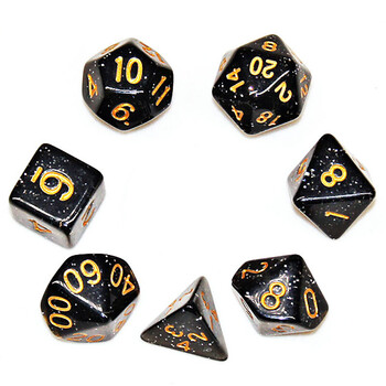 光讯骰子数字游戏多面筛子亚克力大号色子 彩点黑七粒装