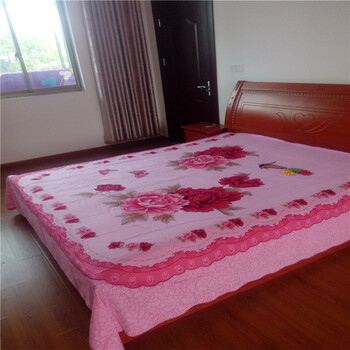 斜纹国民床单枕套加厚 上海传统老式被单 单双人单件印花 纯棉磨毛加