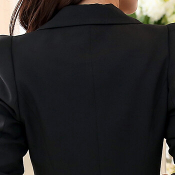 小西服女2015春夏装新款修身显瘦韩版外套女士休闲大码长袖小西装 2108黑 XXXL