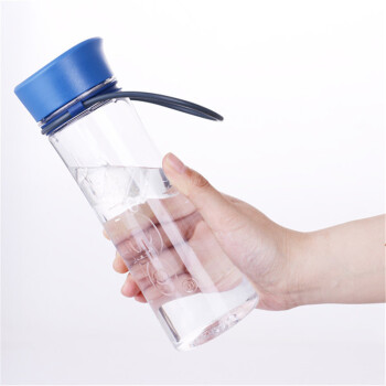 MiGo户外茶滤塑料水杯 提绳运动杯子 蓝色 470ml