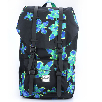 Herschel 男女同款黑色涤纶印花双肩背包户外登山包 10014 01463