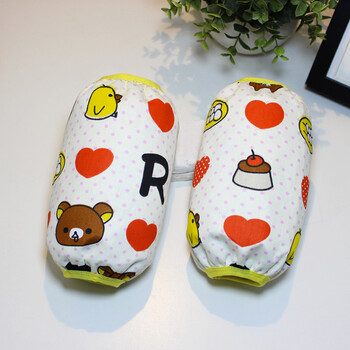 袖套卡通印花外层棉质里层防水纤维弹力收口儿童款衣服防护袖套 糖果