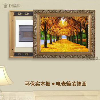 帝诺饰 欧式电表箱装饰画配电箱推拉装饰字画客厅墙贴风景挂画防真油画 创意家居 FJ0063 50*70(可挡40*60)