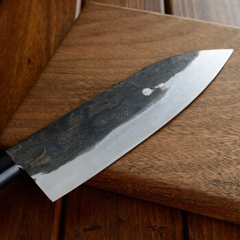 切片刀 分割刀切肉刀水果刀蔬菜料理西厨小菜刀 弧形款料理刀(黄稠木