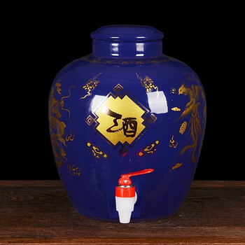 
                                        垒鑫 景德镇陶瓷酒坛密封酒缸10斤20斤30斤50斤龙凤酒瓶泡酒坛子酒壶葡萄酒药酒坛子 红色龙凤带龙头 20斤                