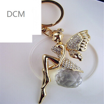 dcm花仙子仿水晶球钻汽车钥匙扣包包挂件 花仙子