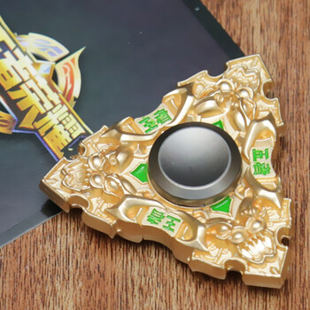 陀螺玩具韩信李白元芳赵云手指陀螺三叶减压放松玩具 王者-a款金色