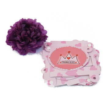 孩派HighParty生日用品/生日装饰/生日派对用品/生日聚会用品/公主粉皇冠字母拉条